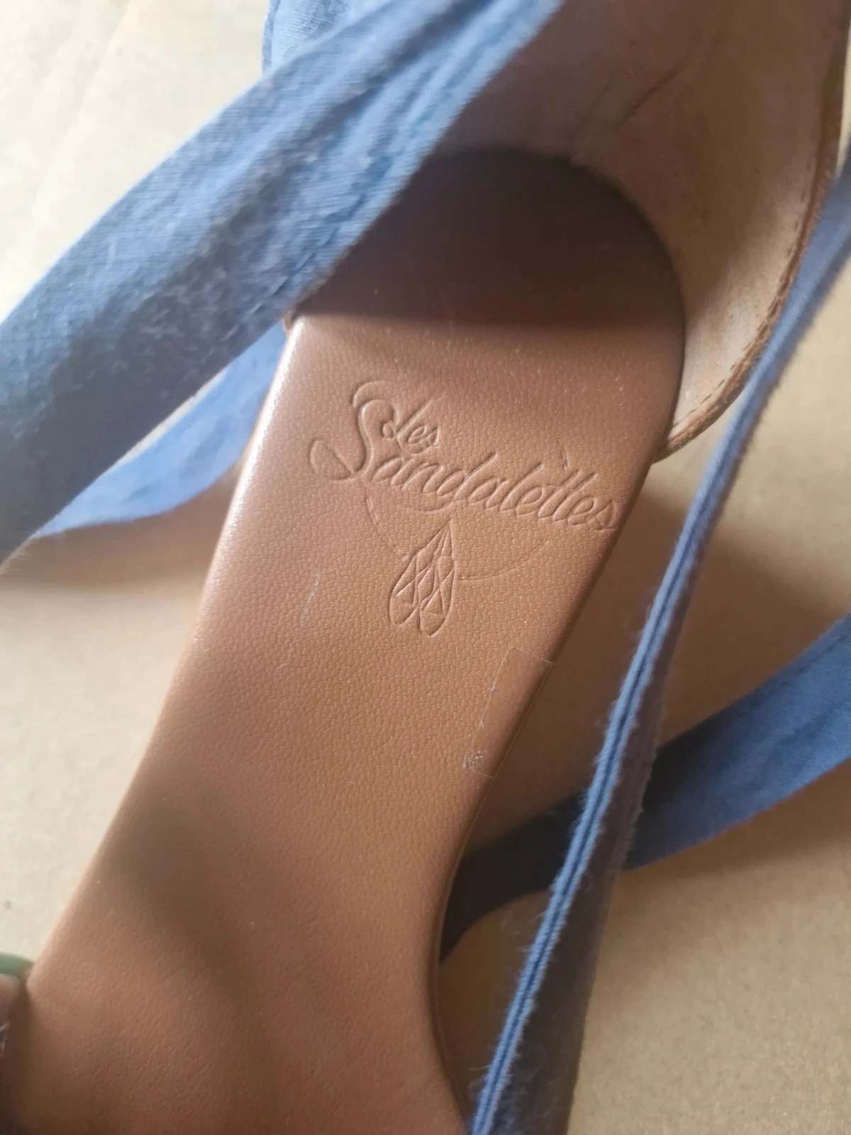 Las Sandalias Les Sandalettes – Sandalias azul marino de cuero con lazos – Talla 36 – photo 7